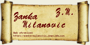 Žanka Milanović vizit kartica